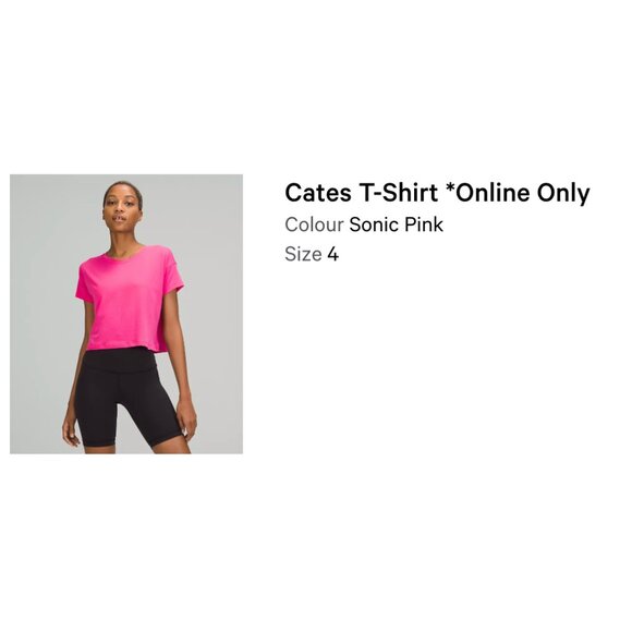 lululemon Sonic Pink Cates Tee size 4 - Picture 9 of 10